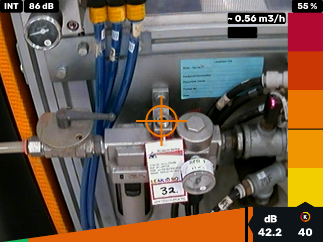 The grub screw shown on the FRL is the source of the leak.